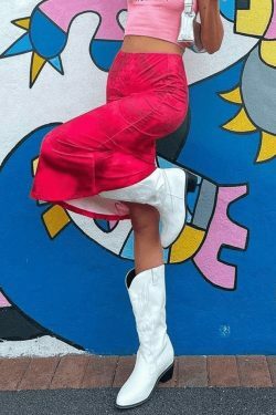 Y2K Tie-Dye Heart Wrap Midi Skirt - Coquette Grunge Aesthetic