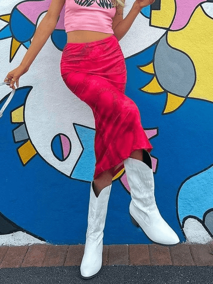 Y2K Tie-Dye Heart Wrap Midi Skirt - Coquette Grunge Aesthetic Y2K Tie-Dye Heart Wrap Midi Skirt - Coquette Grunge Aesthetic