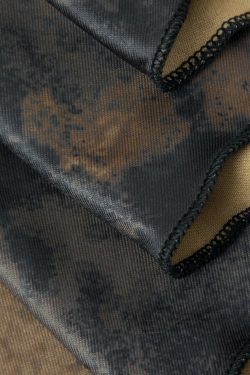 Y2K Tie Dye Asymmetric Ruffle Hem Skirt - Coquette Aesthetic Grunge Style Fashion