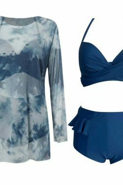 Y2K Tie Dye Bikini Swimsuit Set with Mesh Cover Up - Coquette Aesthetic Beachwear