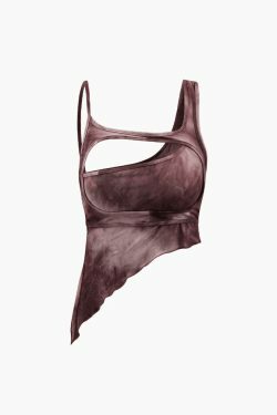 Y2K Tie Dye Cami Top with Hooded Shrug & Mini Skirt Set - Coquette Aesthetic Fashion