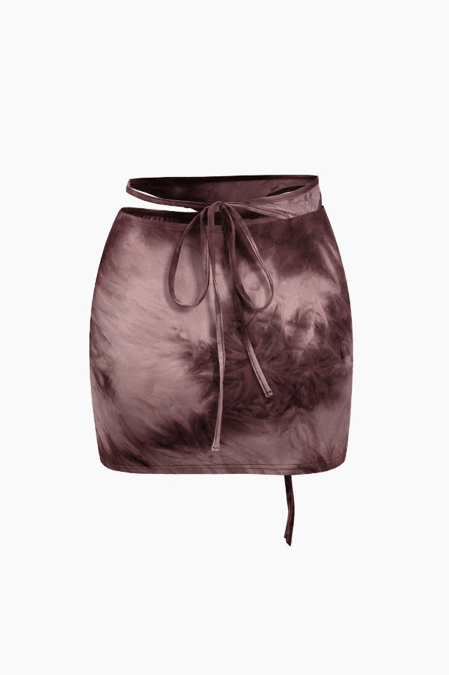 Y2K Tie Dye Cami Top with Hooded Shrug & Mini Skirt Set - Coquette Aesthetic Fashion Y2K Tie Dye Cami Top with Hooded Shrug & Mini Skirt Set - Coquette Aesthetic Fashion