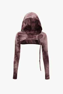 Y2K Tie Dye Cami Top with Hooded Shrug & Mini Skirt Set - Coquette Aesthetic Fashion