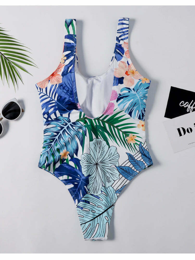 Y2K Tie Dye Cut Out Swimsuit: Coquette Aesthetic - Grunge Style, Pastel Goth, Cute Tops & Cargo Sk