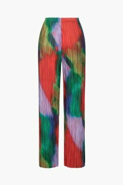 Y2K Tie Dye Plisse Halter Top & Pants Set - Coquette Aesthetic Outfit for Women