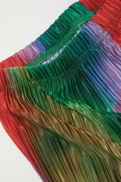 Y2K Tie Dye Plisse Halter Top & Pants Set - Coquette Aesthetic Outfit for Women