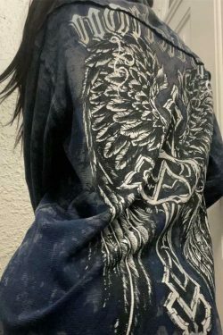 Y2K Tie Dye Print Oversized Long Sleeve Tee - Coquette Aesthetic Grunge Style