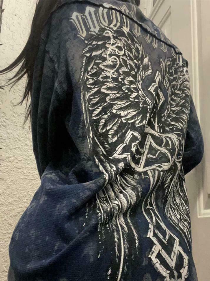 Y2K Tie Dye Print Oversized Long Sleeve Tee - Coquette Aesthetic Grunge Style Y2K Tie Dye Print Oversized Long Sleeve Tee - Coquette Aesthetic Grunge Style