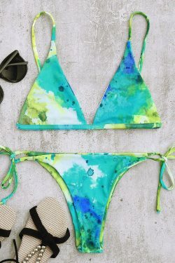 Y2K Tie Dye String Bikini Set for Niche Women Fashion