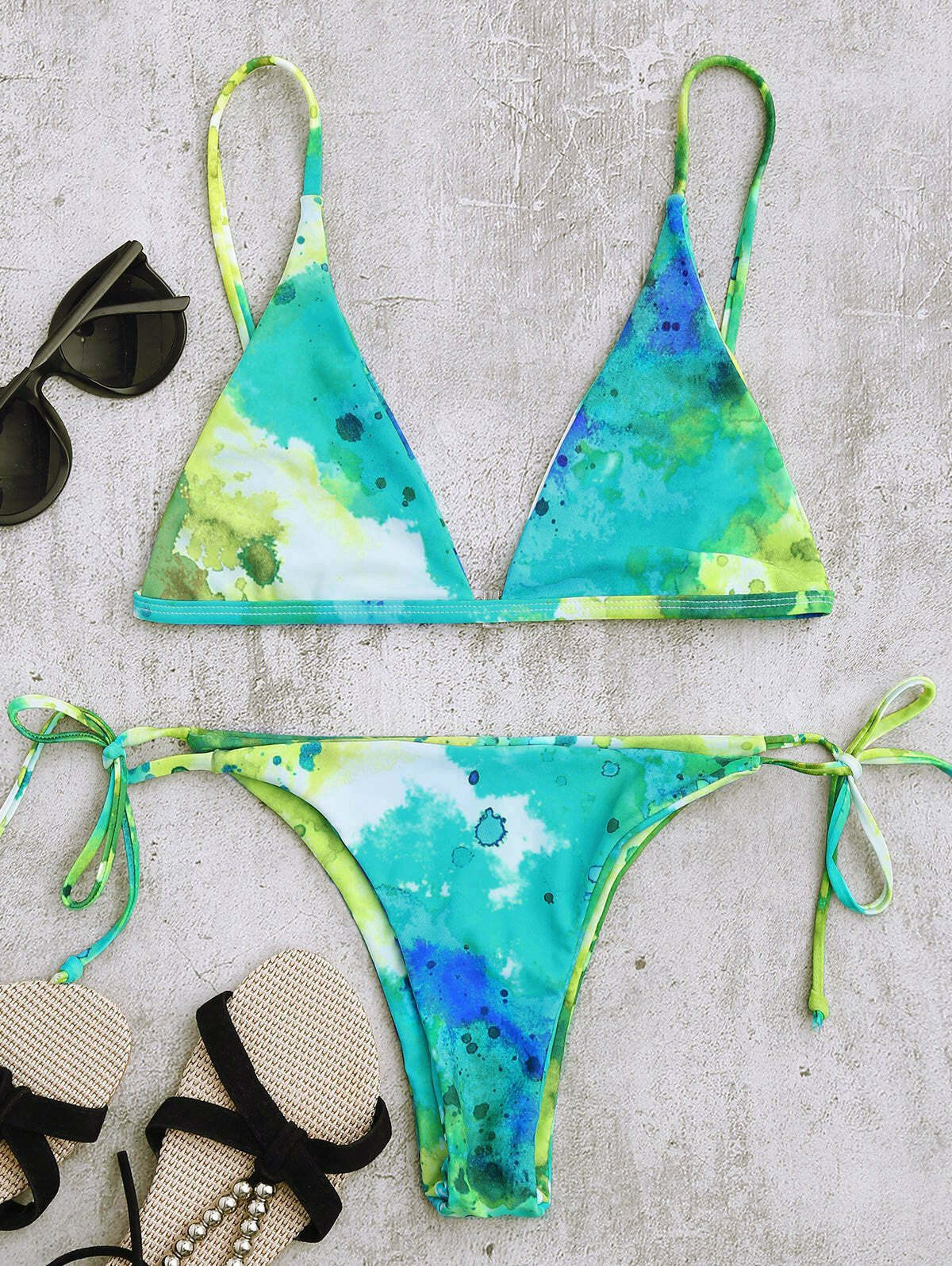 Y2K Tie Dye String Bikini Set for Niche Women Fashion Y2K Tie Dye String Bikini Set for Niche Women Fashion