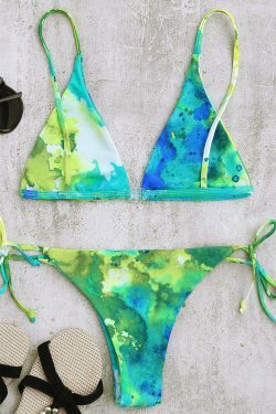 Y2K Tie Dye String Bikini Set for Niche Women Fashion