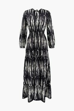 Y2K Tie Dye Tiered Maxi Dress: Coquette Aesthetic with Grunge Style