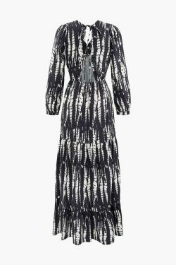 Y2K Tie Dye Tiered Maxi Dress: Coquette Aesthetic with Grunge Style