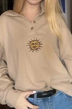 Y2K Vintage Aesthetic Sweatshirt - Coquette Grunge Style - Cute Tops & Cargo Skirt