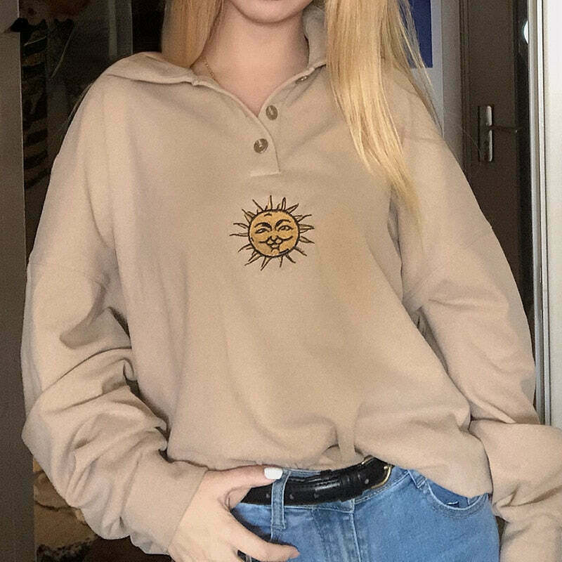 Y2K Vintage Aesthetic Sweatshirt - Coquette Grunge Style - Cute Tops & Cargo Skirt