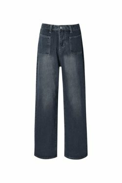 Y2K Vintage Gradient Wash Jeans - Coquette Aesthetic Street Fashion for Women