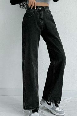 Y2K Vintage High Rise Boyfriend Jeans with Crossover Waist