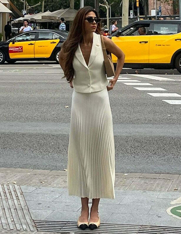 Y2K Vintage Pleated Skirt Suit Set - Coquette Aesthetic with Pastel Goth Vibes Y2K Vintage Pleated Skirt Suit Set - Coquette Aesthetic with Pastel Goth Vibes