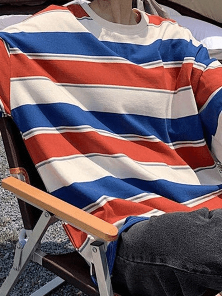 Y2K Vintage Striped Pullover Sweatshirt - Coquette Aesthetic Grunge Style - Cute Tops & Cargo Skirt Y2K Vintage Striped Pullover Sweatshirt - Coquette Aesthetic Grunge Style - Cute Tops & Cargo Skirt