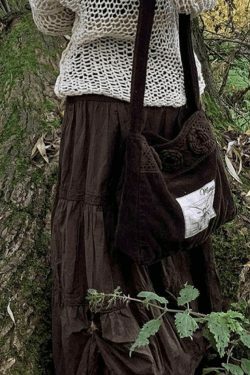 Y2K Vintage Tiered Midi Skirt: Coquette Aesthetic with Grunge & Pastel Goth Vibes