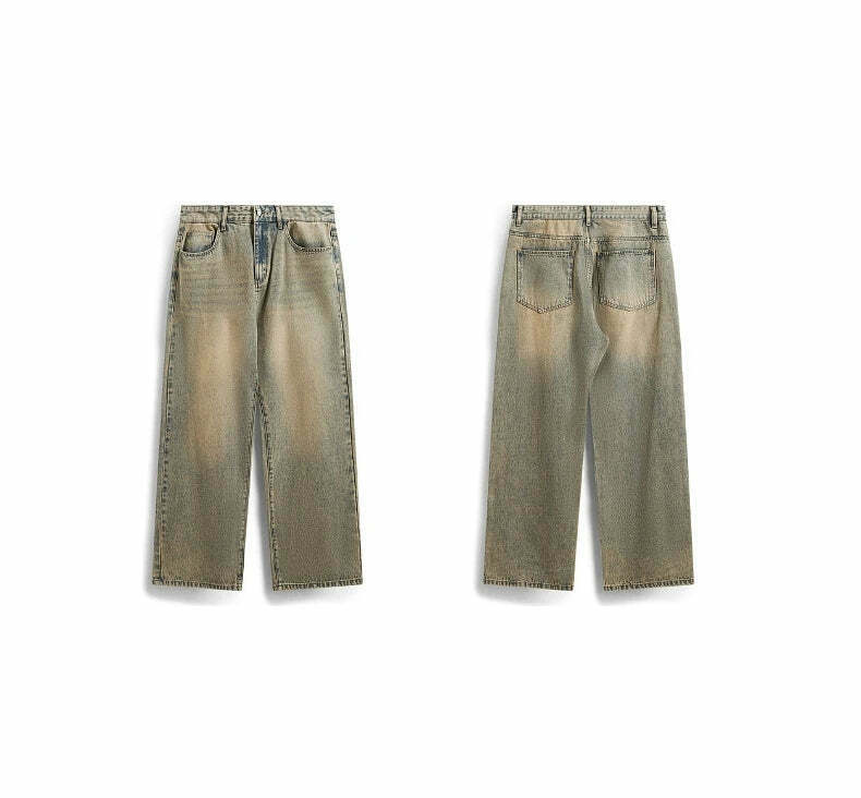 Y2K Vintage Wash Loose Fit Jeans - Coquette Aesthetic Grunge Style Cargo Skirt Women's Fashion Y2K Vintage Wash Loose Fit Jeans - Coquette Aesthetic Grunge Style Cargo Skirt Women's Fashion