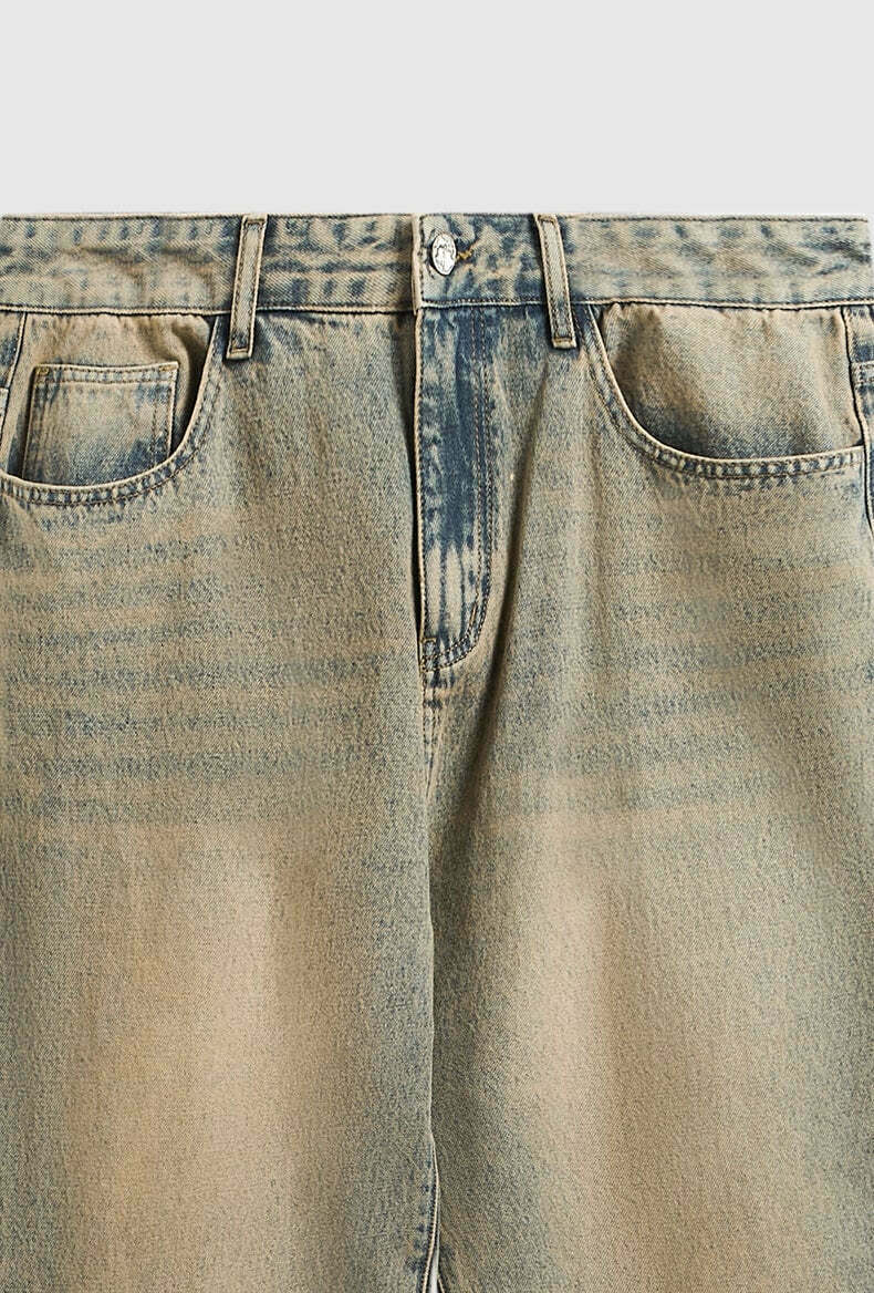 Y2K Vintage Wash Loose Fit Jeans - Coquette Aesthetic Grunge Style Cargo Skirt Women's Fashion Y2K Vintage Wash Loose Fit Jeans - Coquette Aesthetic Grunge Style Cargo Skirt Women's Fashion