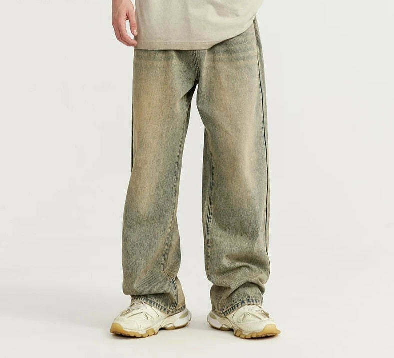 Y2K Vintage Wash Loose Fit Jeans - Coquette Aesthetic Grunge Style Cargo Skirt Women's Fashion Y2K Vintage Wash Loose Fit Jeans - Coquette Aesthetic Grunge Style Cargo Skirt Women's Fashion