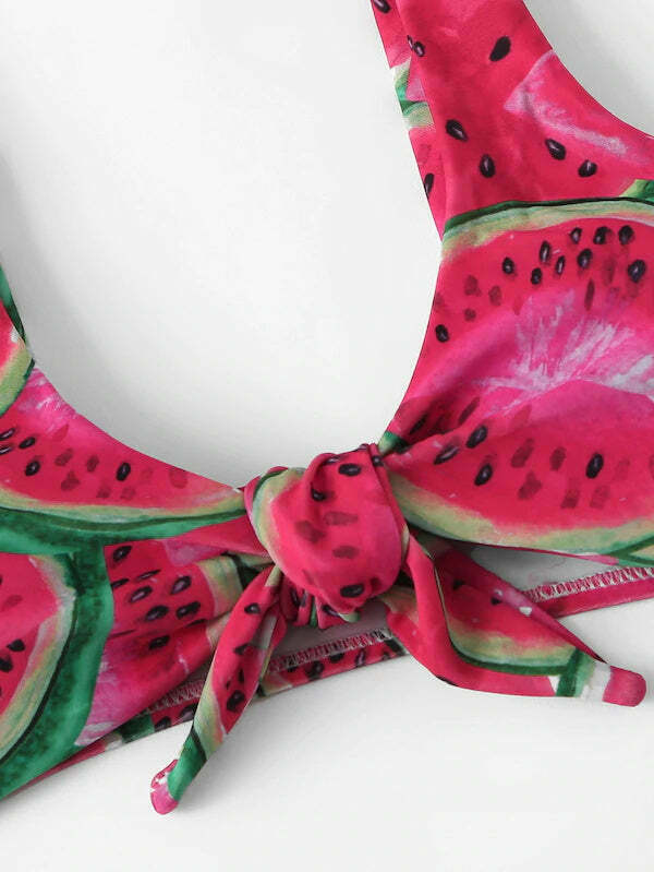 Y2K Watermelon Front Knot Bikini - Coquette Aesthetic Grunge Style Cute Tops & Cargo Skirt Y2K Watermelon Front Knot Bikini - Coquette Aesthetic Grunge Style Cute Tops & Cargo Skirt