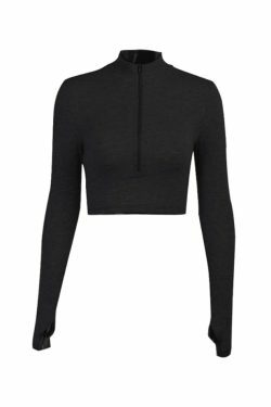 Y2K Zipper Crop Knit Top: Coquette Aesthetic Grunge Style - Cute Pastel Goth Fashion