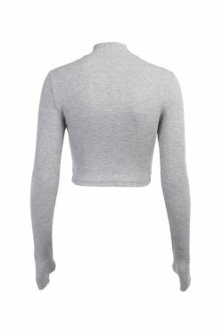 Y2K Zipper Crop Knit Top: Coquette Aesthetic Grunge Style - Cute Pastel Goth Fashion