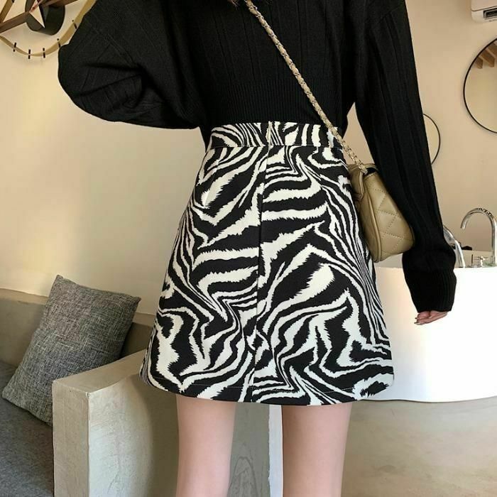 Zebra Print Mini Skirt - Y2K Fashion Statement with Coquette Aesthetic & Grunge Vibes