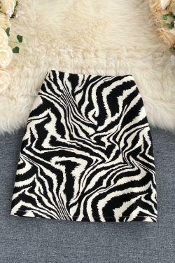 Zebra Print Mini Skirt - Y2K Fashion Statement with Coquette Aesthetic & Grunge Vibes