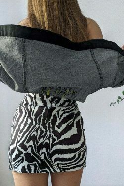 Zebra Print Mini Skirt - Y2K Fashion Statement with Coquette Aesthetic & Grunge Vibes