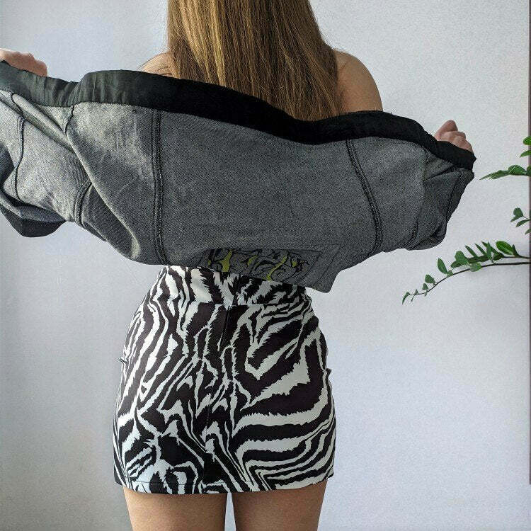Zebra Print Mini Skirt - Y2K Fashion Statement with Coquette Aesthetic & Grunge Vibes