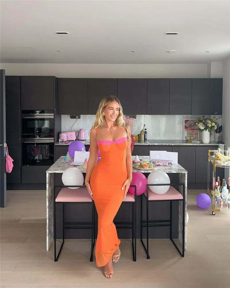 Zestful Zing Lace Detail Dress - Y2K Fashion Statement with Coquette Aesthetic Touch