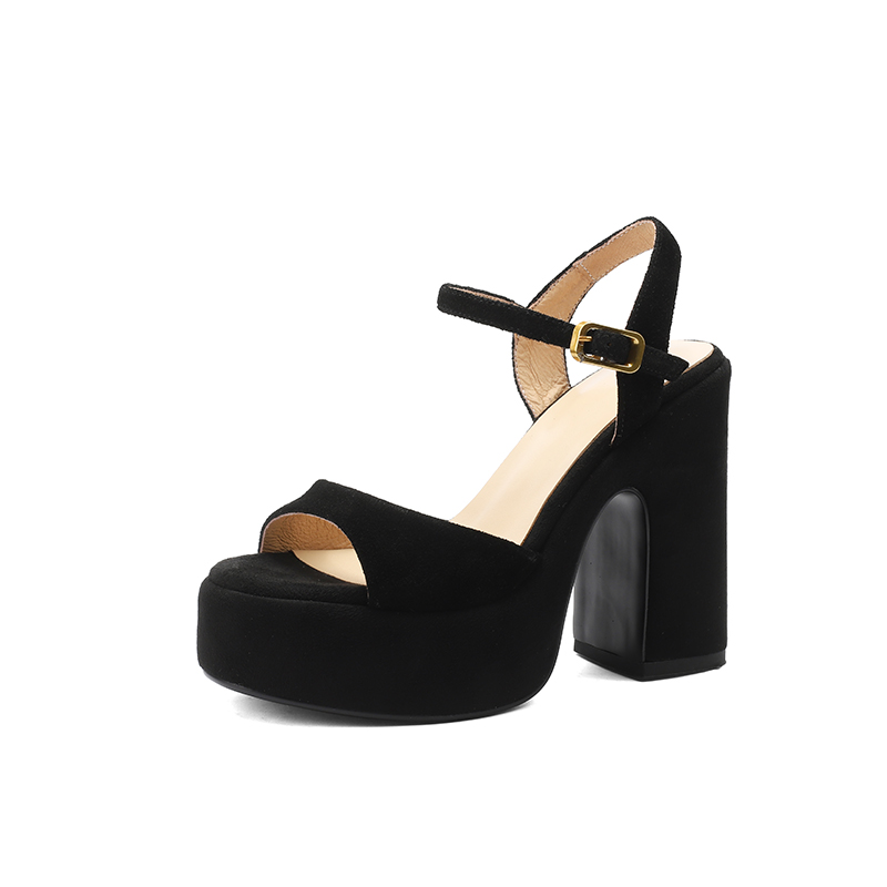 12.5 cm Italian-Style Soft-Soled Leather High Heel Sandals for Comfort and Style, Perfect for 90s and Y2K Fashion 12.5 cm Italian-Style Soft-Soled Leather High Heel Sandals for Comfort and Style, Perfect for 90s and Y2K Fashion