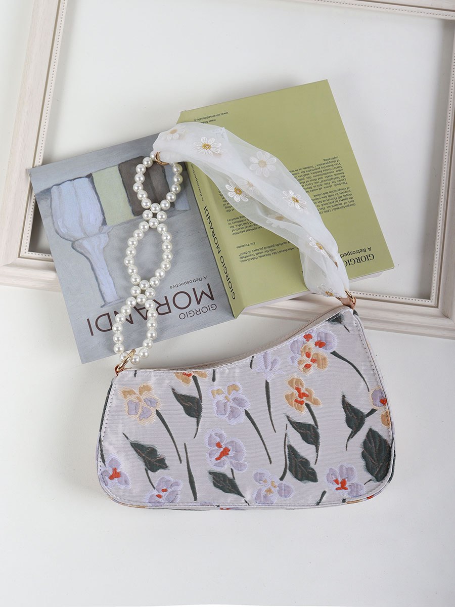 2022 Women's Three-Dimensional Embroidered Lace Pearl Chain Underarm Crossbody Bag - Trendy Niche Handbag 2022 Women's Three-Dimensional Embroidered Lace Pearl Chain Underarm Crossbody Bag - Trendy Niche Handbag