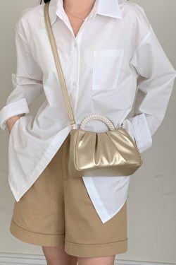 2023 Pearl Color Pleated Cloud Women's Handbag - Versatile Wrist & Shoulder Crossbody Bag for Chic Style