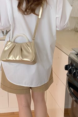 2023 Pearl Color Pleated Cloud Women's Handbag - Versatile Wrist & Shoulder Crossbody Bag for Chic Style