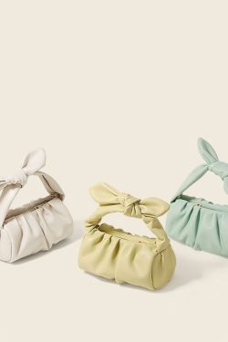 2023 Spring/Summer Small Rabbit Ears Handheld Ruffled Cloud Bag, Versatile Crossbody Chain Bag, Trendy Niche Design