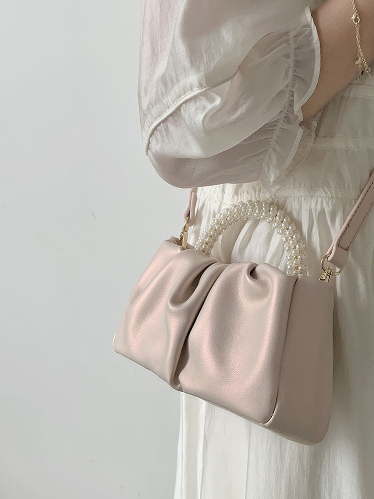 2023 Women's Pearlescent Ruffled Cloud Handbag - Mini Crossbody Shoulder Bag in Trendy Color 2023 Women's Pearlescent Ruffled Cloud Handbag - Mini Crossbody Shoulder Bag in Trendy Color