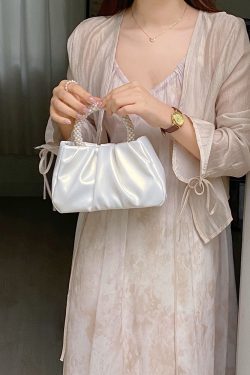 2023 Women's Pearlescent Ruffled Cloud Handbag - Mini Crossbody Shoulder Bag in Trendy Color