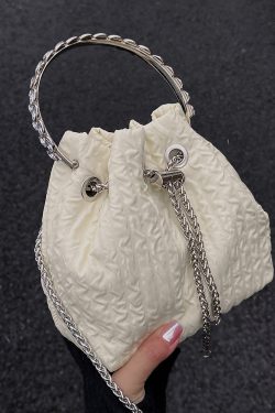2023 Women's Rhinestone Round Ring Bucket Bag - Sweet Chain Shoulder Crossbody Handbag, Trendy Fashion Accessory