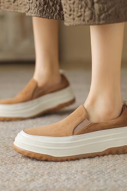 2024 New Italian-Style Thick-Soled Wedge Shoes for Women - 5 cm Soft Sole Genuine Leather Comfort