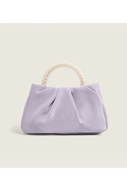 2024 Pearl Handbag - Casual Versatile Shoulder Bag with Matte Texture and Wrinkled Cloud Design, Trendy Crossbody Style