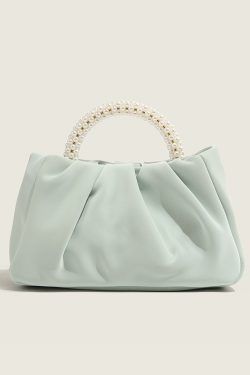 2024 Pearl Handbag - Casual Versatile Shoulder Bag with Matte Texture and Wrinkled Cloud Design, Trendy Crossbody Style