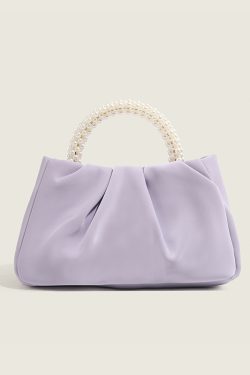 2024 Pearl Handbag - Casual Versatile Shoulder Bag with Matte Texture and Wrinkled Cloud Design, Trendy Crossbody Style
