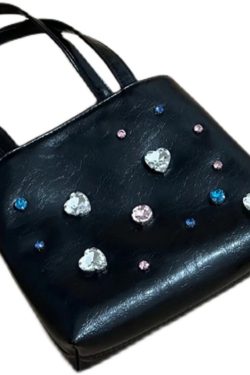 2024 Silver Leather Gemstone Underarm Bag with Diamond Embellishments & Rhinestone Phone Chain - Small Tote Shoulder Bag