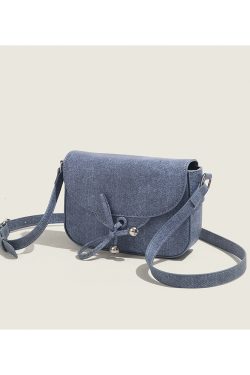 2024 Small Denim Square Bag with Bow - Fashionable Versatile Shoulder Crossbody Bag for Women, Trendy Y2K Style