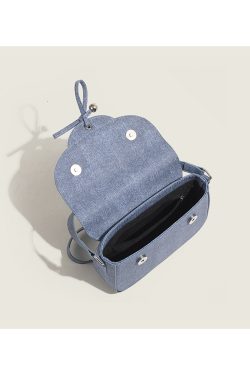 2024 Small Denim Square Bag with Bow - Fashionable Versatile Shoulder Crossbody Bag for Women, Trendy Y2K Style
